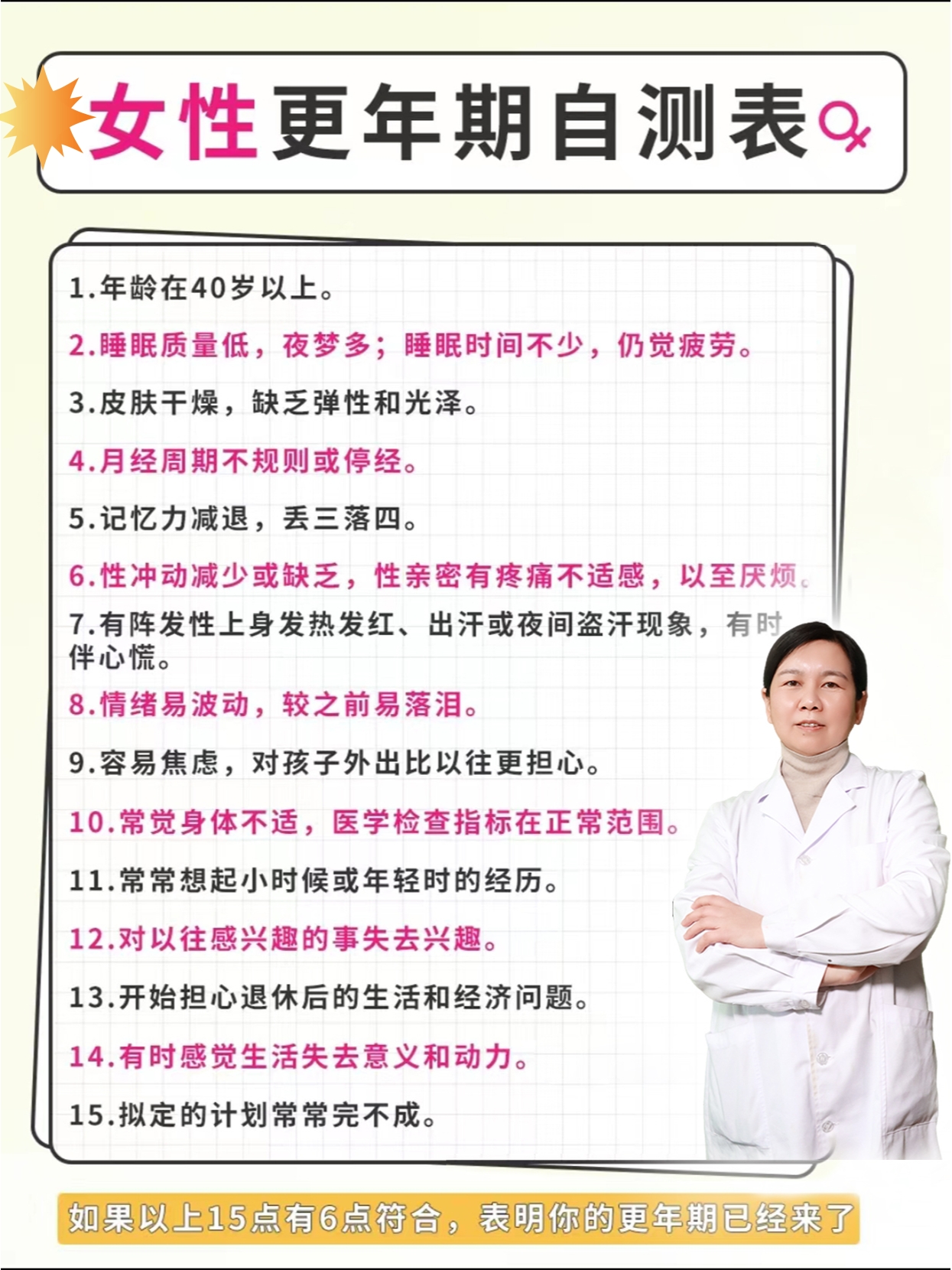 更年期综合征的临床表现