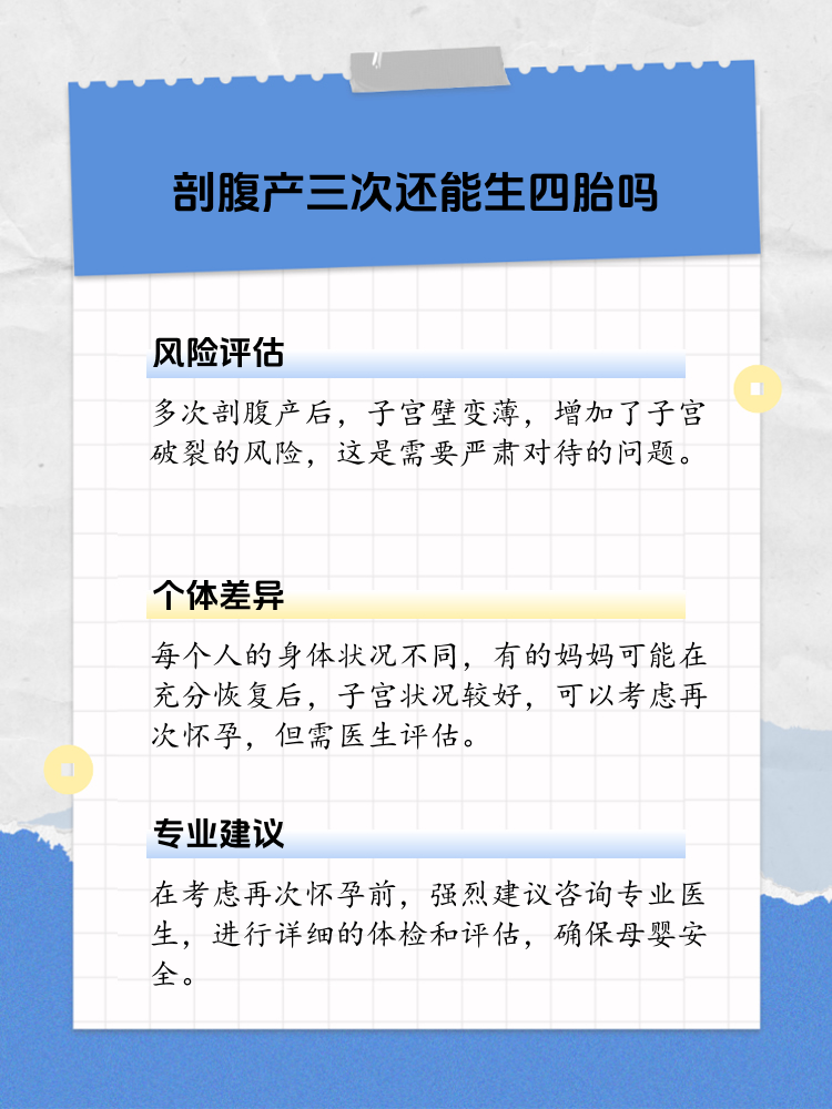 剖腹产两次还能生第三胎吗