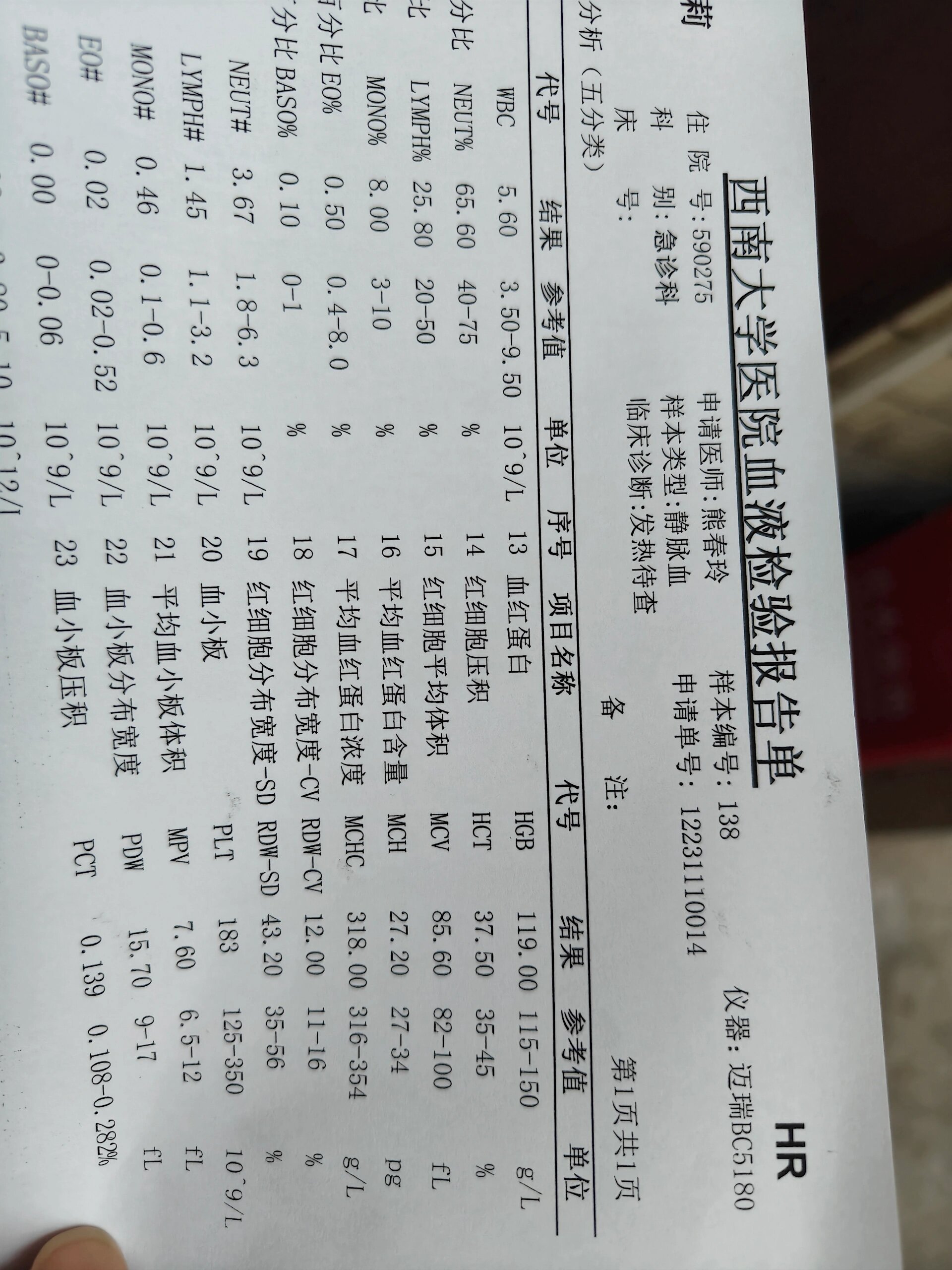 验血常规能查出什么病
