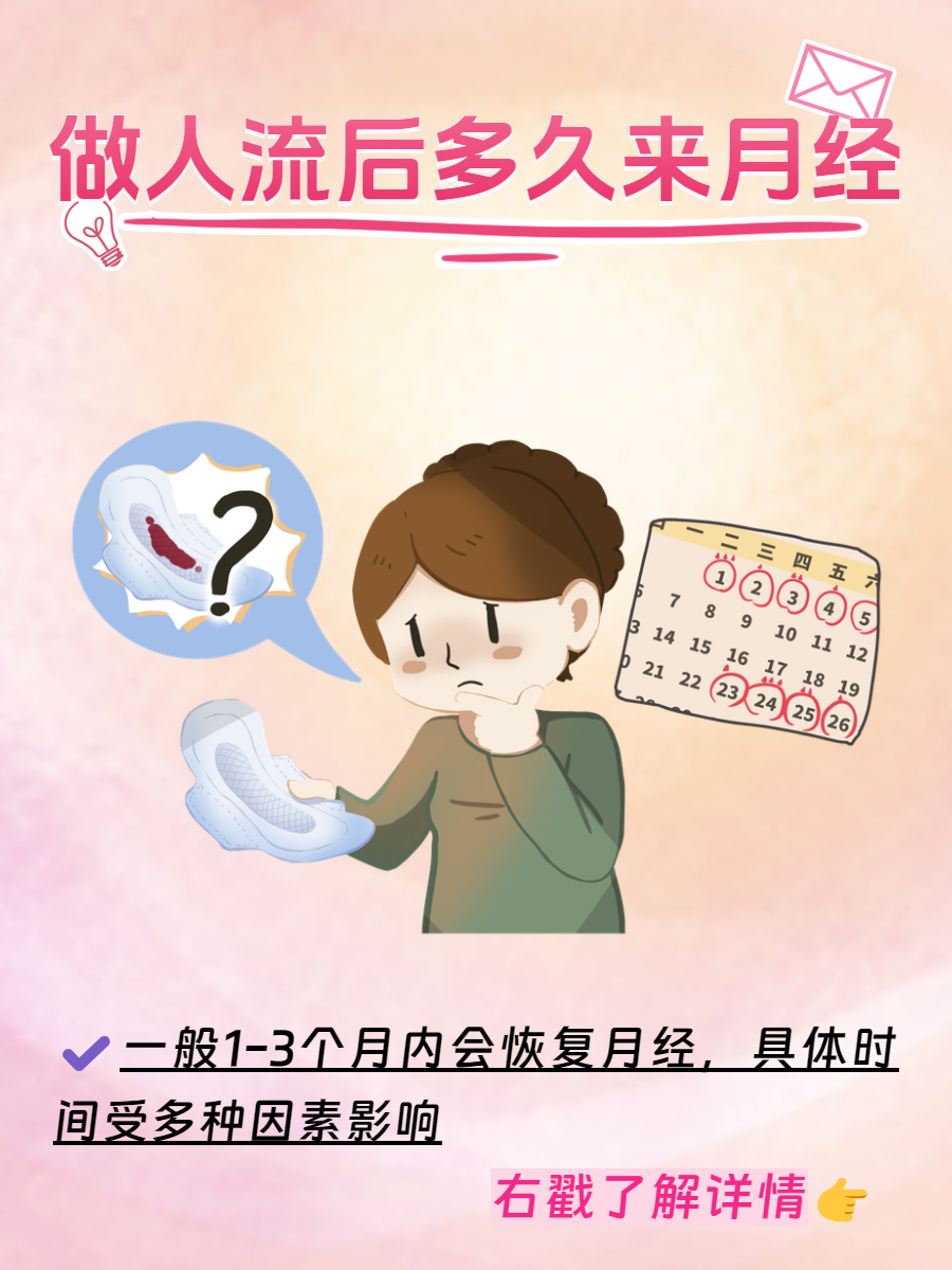 人流后一般多久来月经