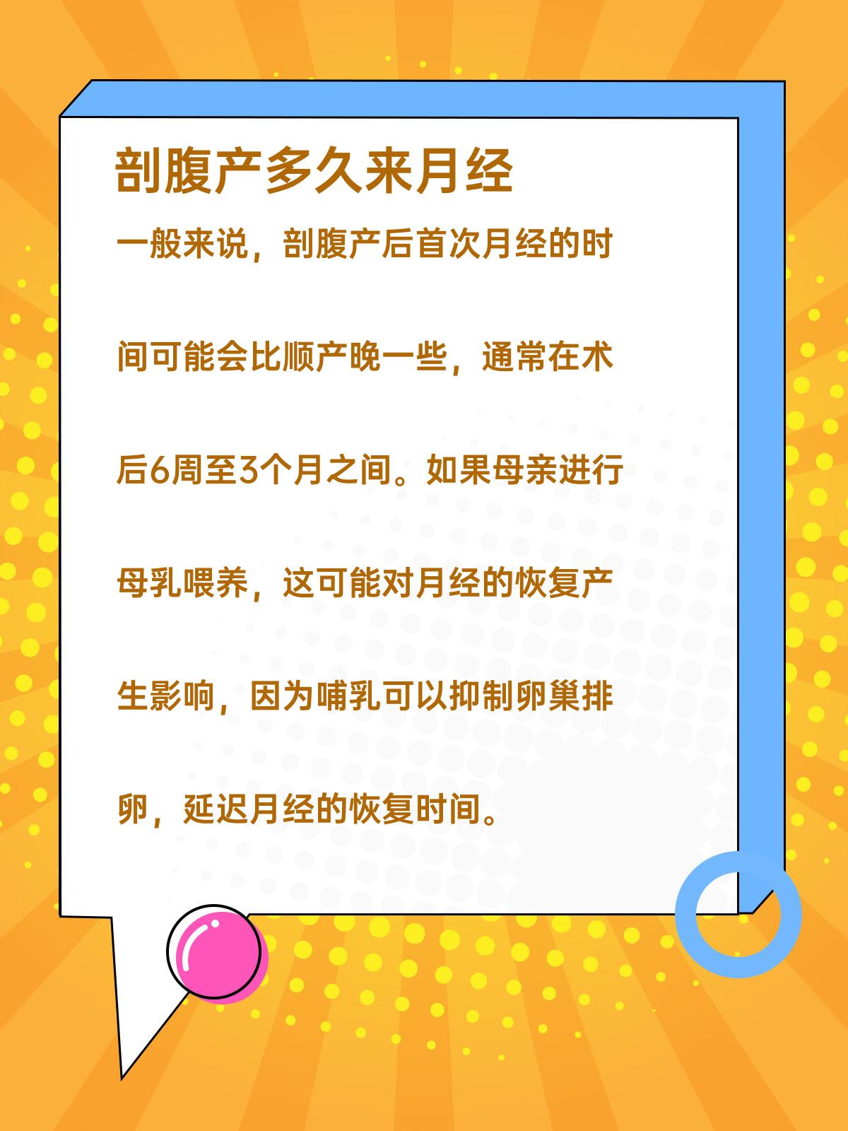 剖腹产多长时间来月经