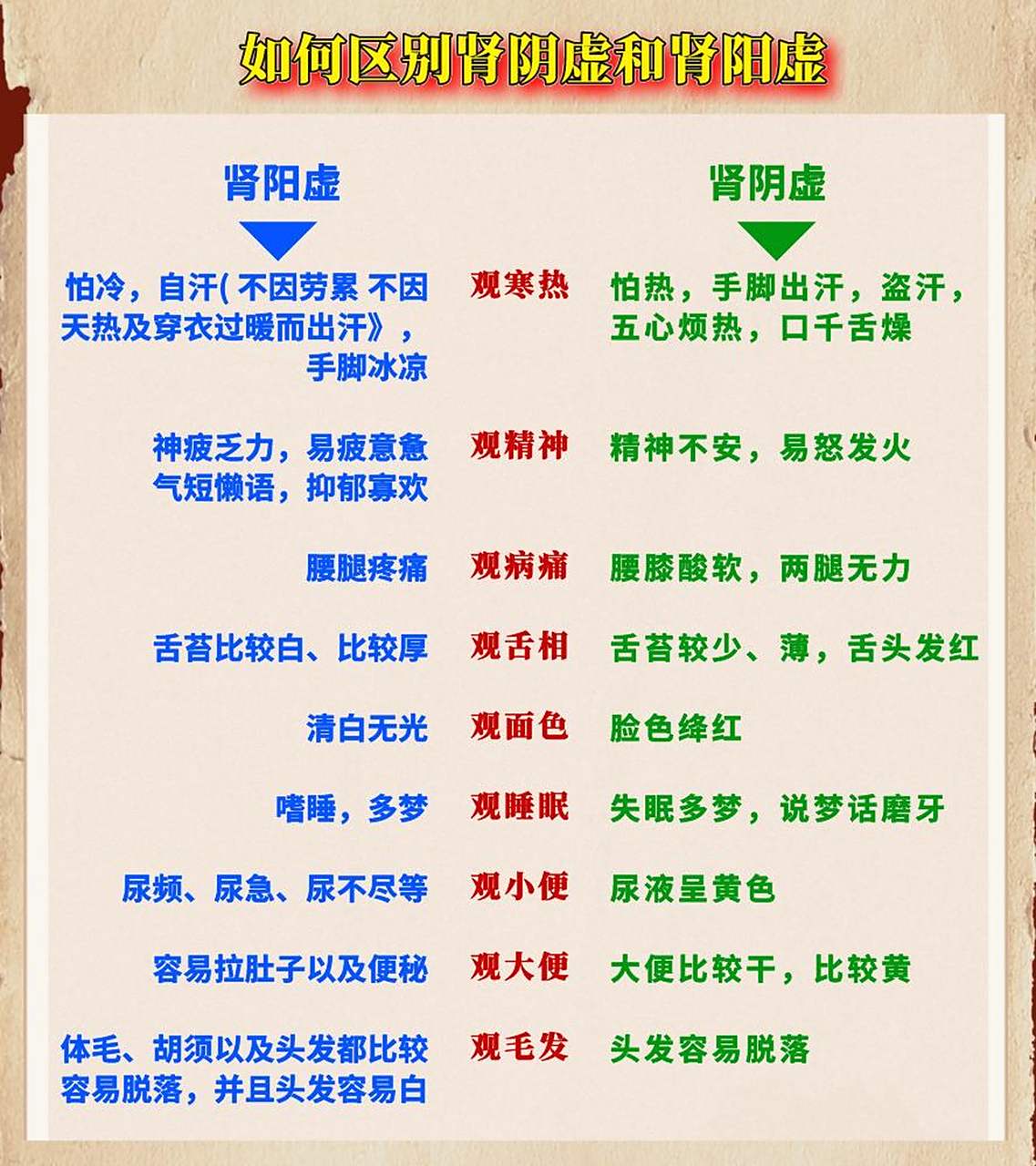 阴虚和阳虚的区别有哪些