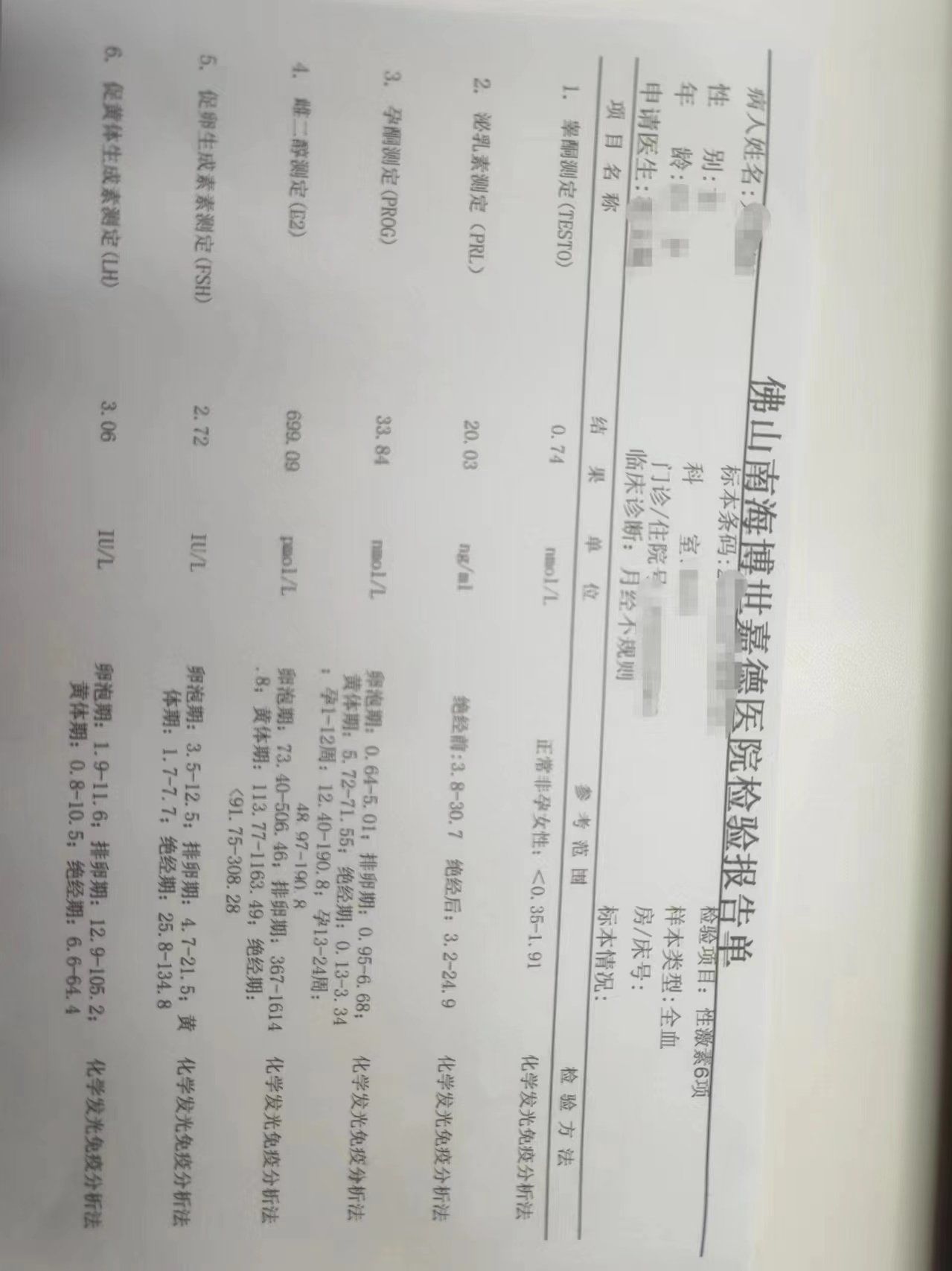 性激素六项检查多久可以出结果?