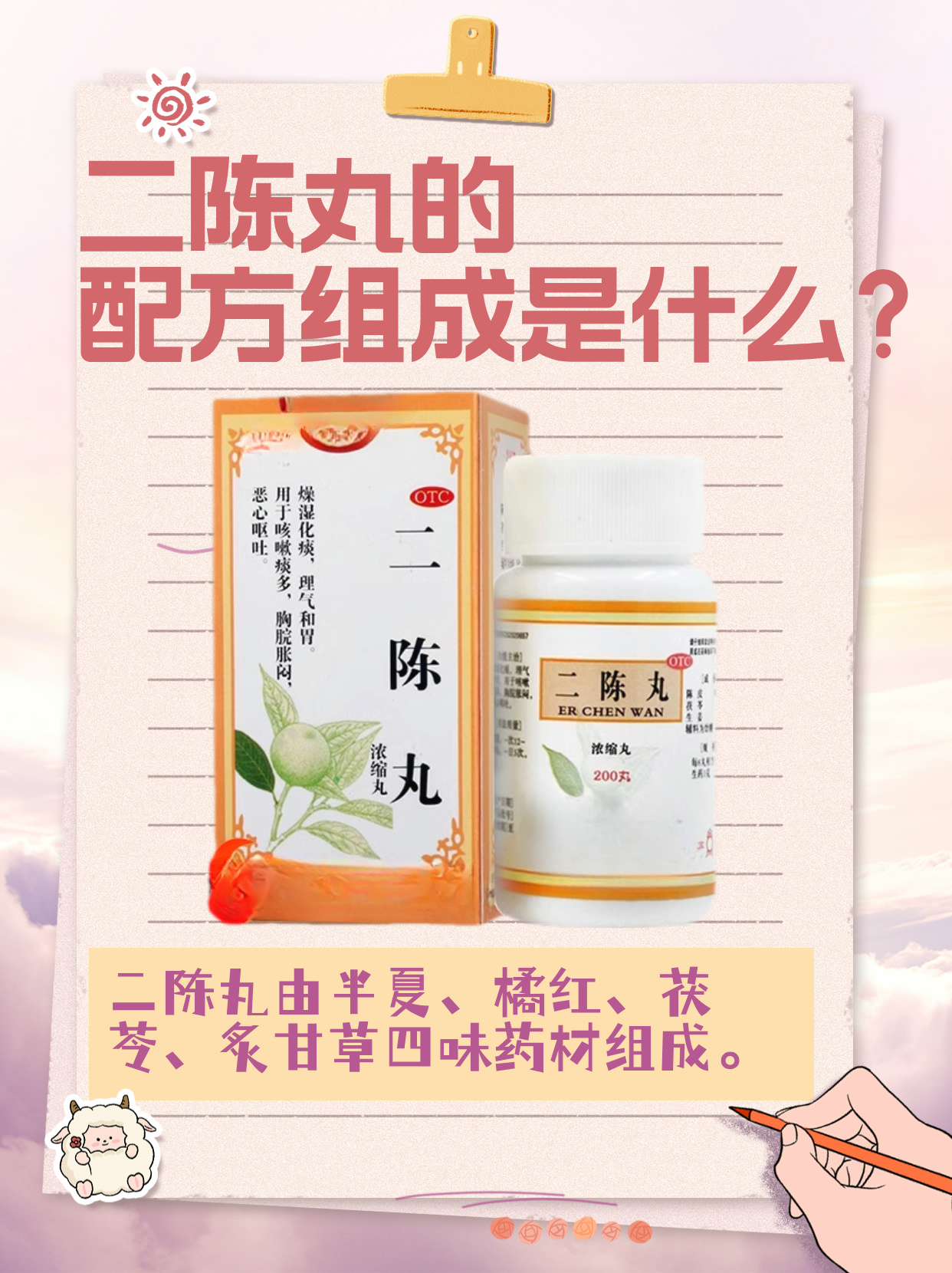 二陈汤合三子养亲汤加减能详细说说么无详细说下药方,如果在学校的...
