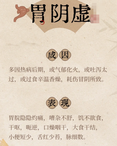 胃阴虚的症状