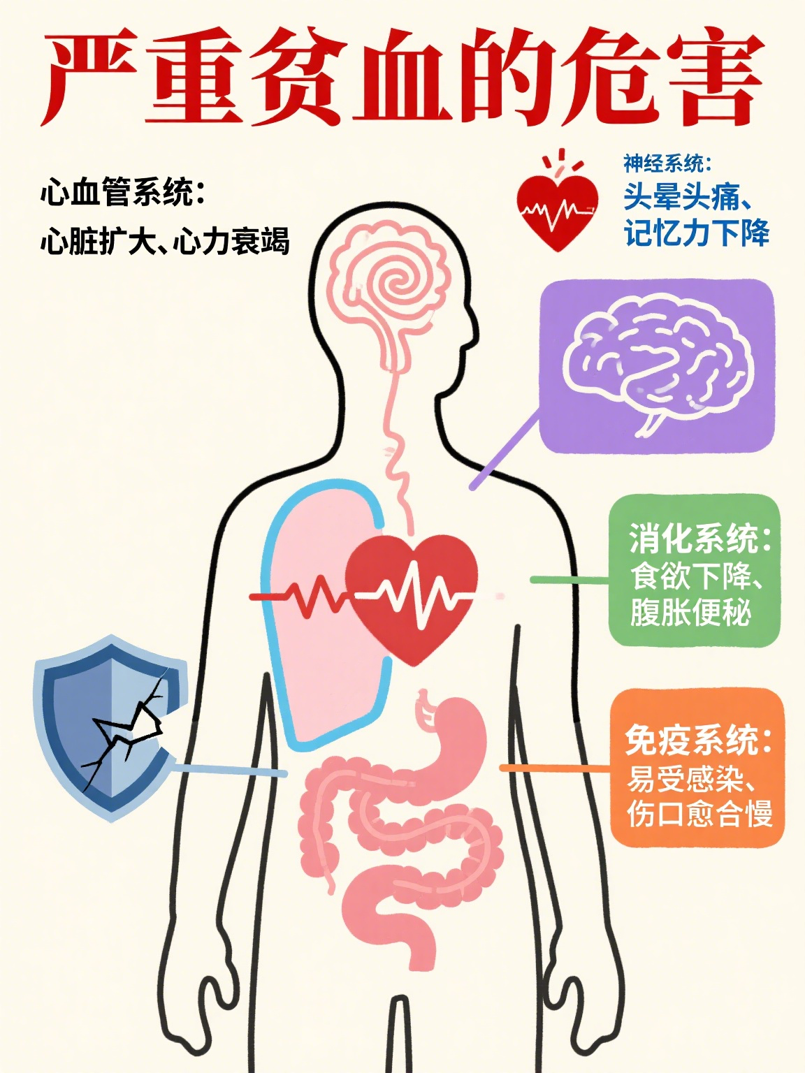 贫血会导致什么严重的后果