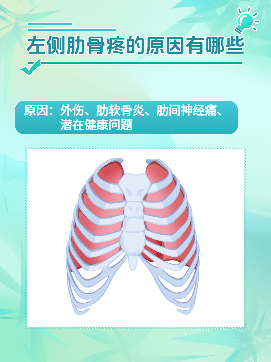 一呼吸左边肋骨里面疼,