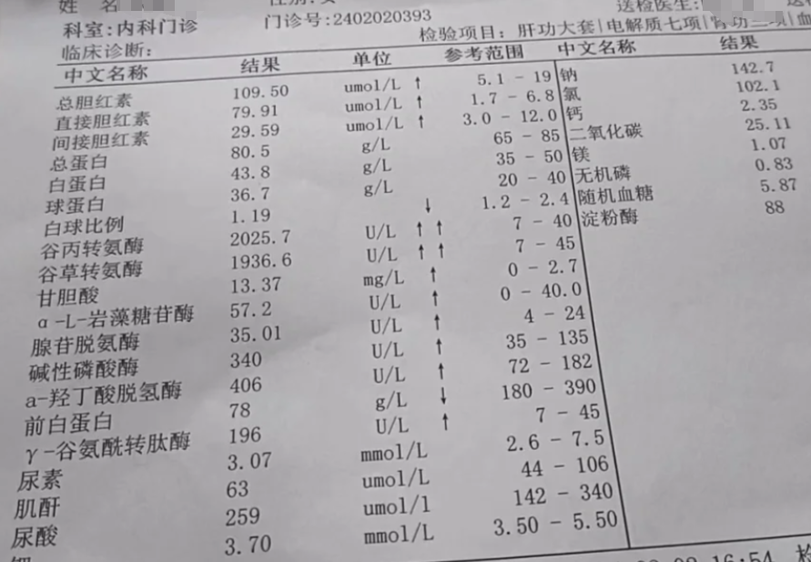 谷草转氨酶的正常值