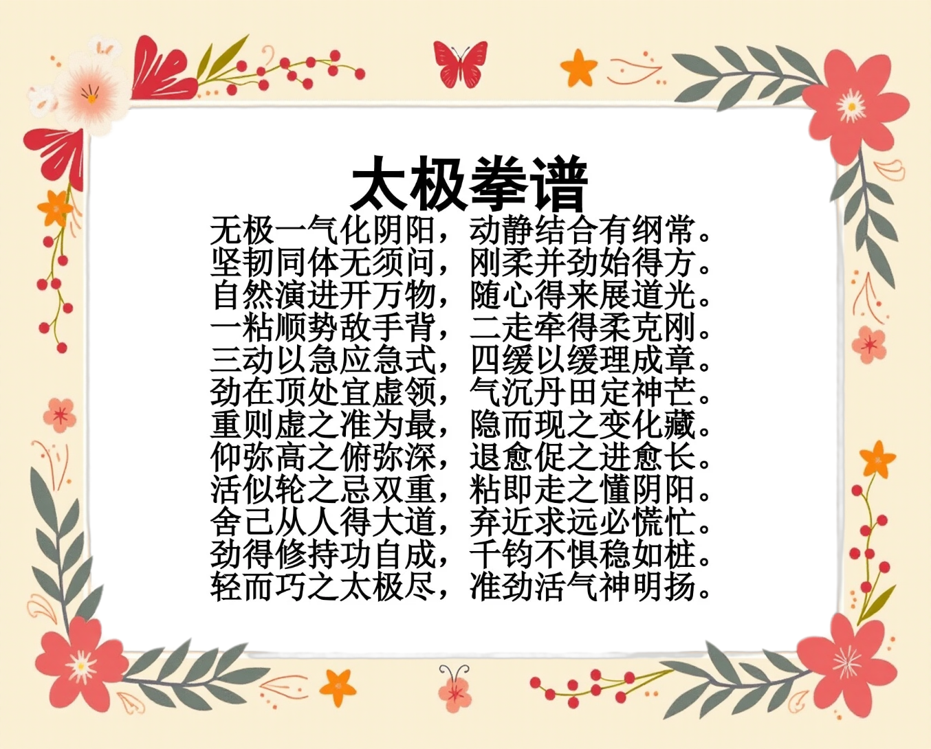 88式太极拳拳谱