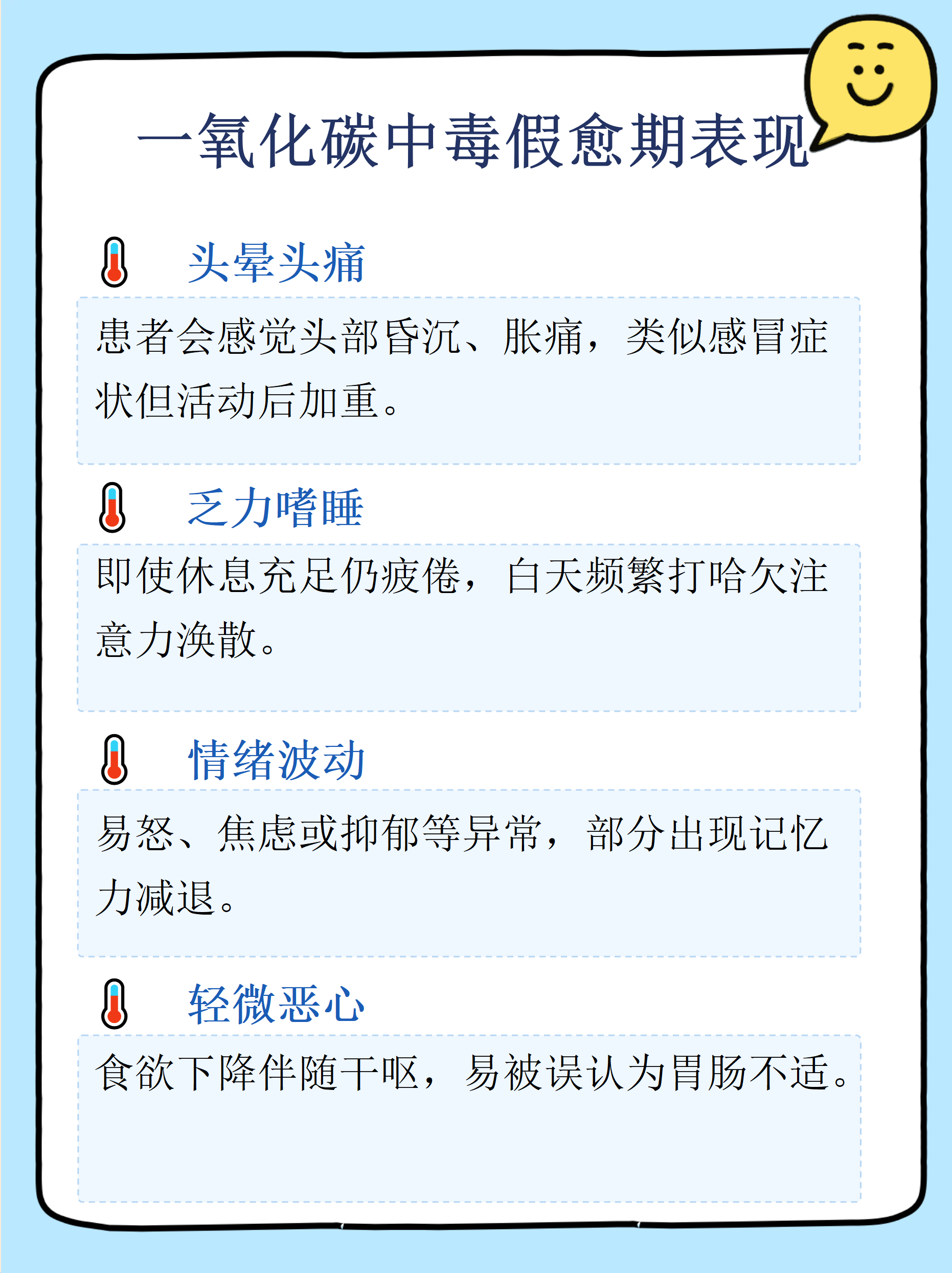 一氧化碳中毒后遗症的症状