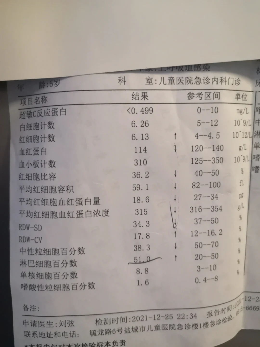 轻度地贫的血常规表现