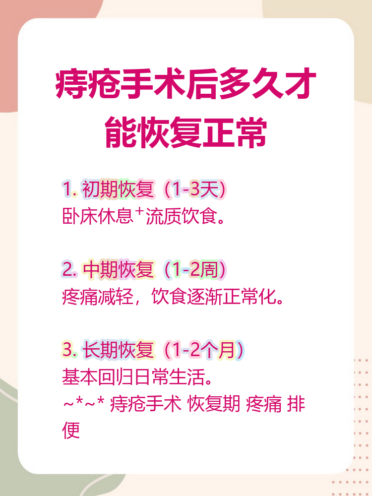 痔疮做手术得几天恢复