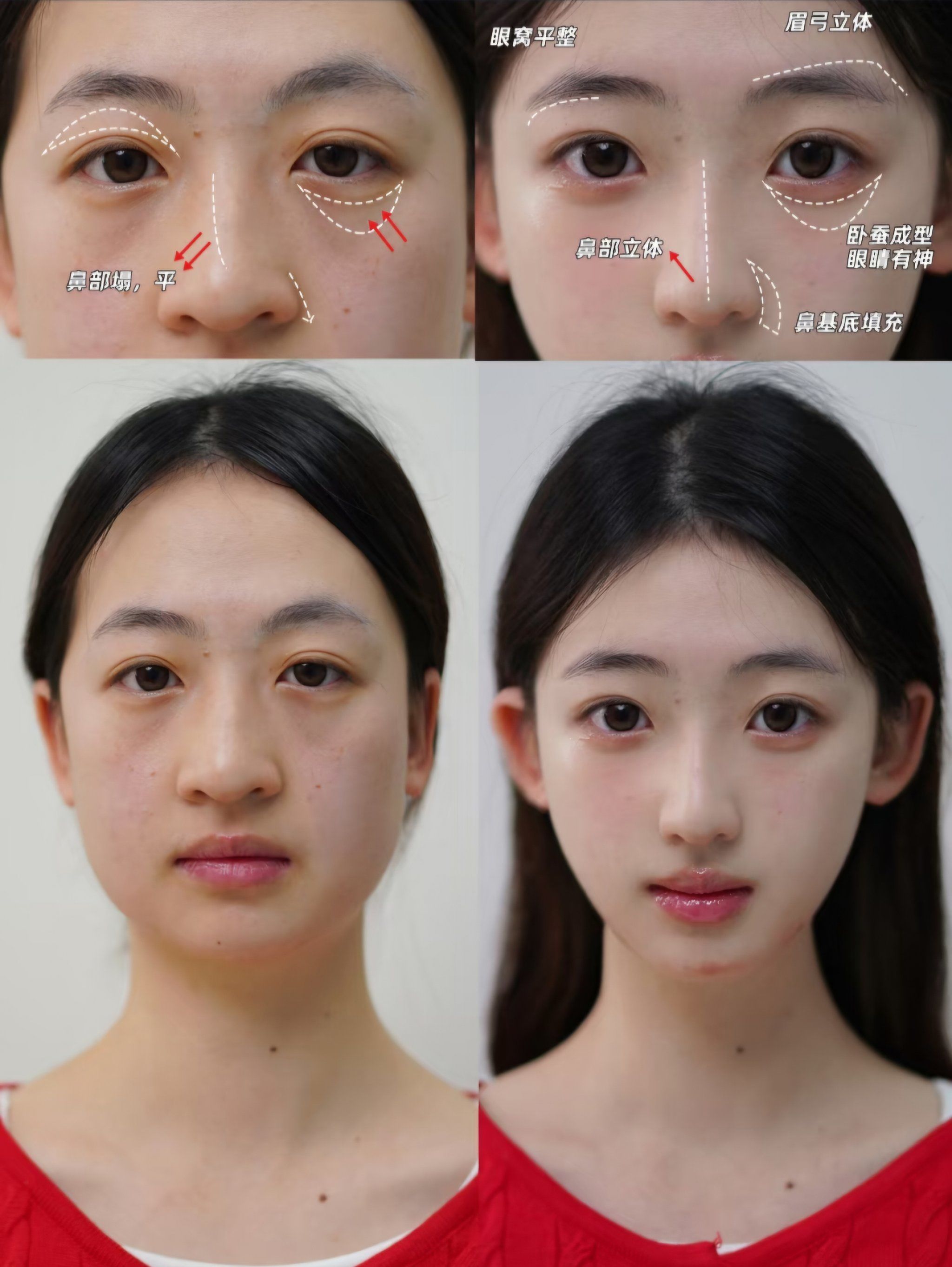 眉骨和眼睛和脸部严重不对称