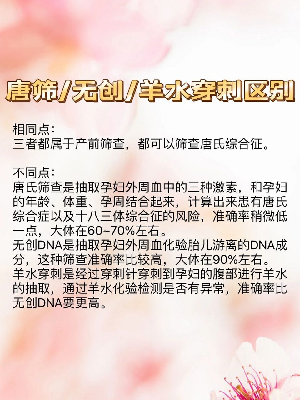 无创DNA与羊水穿刺有什么区别