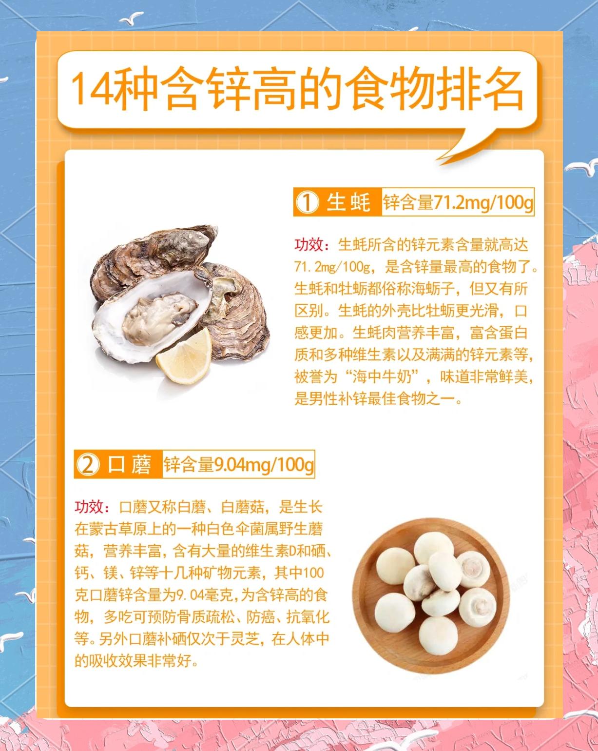 小儿缺锌吃什么食物好呢